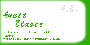 anett blaser business card